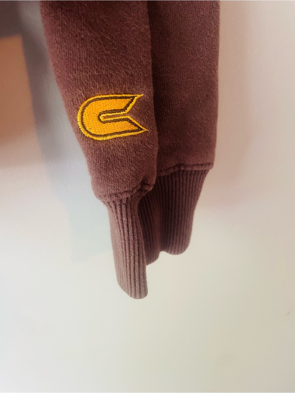 Vintage Wyoming Brown Crewneck Sweatshirt with Yellow Logo - Picture 6 of 8